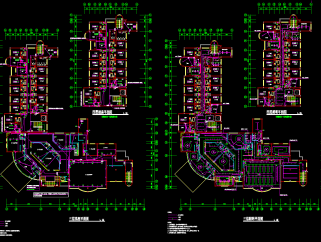 一栋6层的框架结构酒店电气设计施工图，酒店CAD设计图纸下载