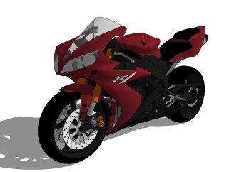 现代摩托车免费su模型，现代摩托车sketchup模型下载