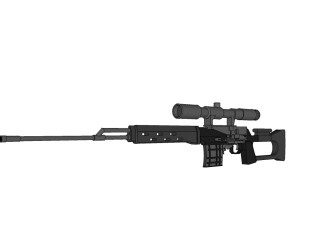 现代苏联SVD狙击步枪sketchup模型，步枪skp模型下载
