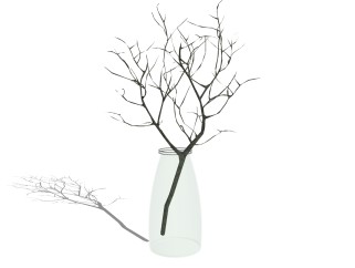 枯树树干盆景  sketchup模型，枯树盆景SU模型下载