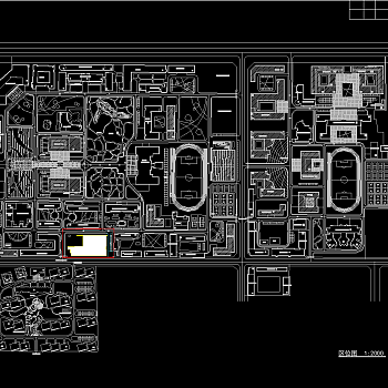 大学生活动中心建筑施工图，活动中心CAD施工图纸下载