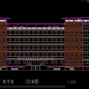 某中学教学楼施工图，中学教学楼cad建筑工程图纸下载