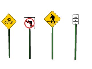 现代交通路标指示牌组合SU模型免费下载，交通道路指示牌草图大师模型下载