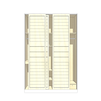 现代简约衣柜草图大师模型，储物柜SKP模型下载