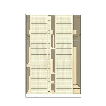 现代简约衣柜草图大师模型，储物柜SKP模型下载