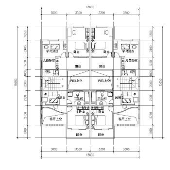 现代峰风格住宅户型建筑施工图