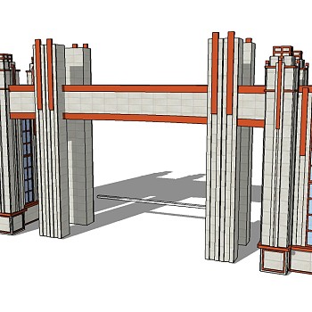 欧式入口大门skp文件下载，入口大门sketchup模型分享