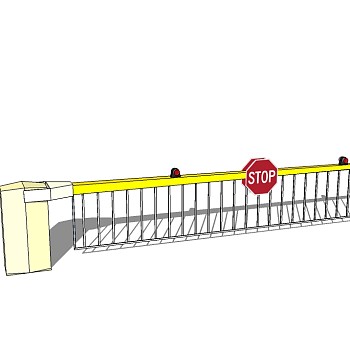 现代车行道闸su模型下载、车行道闸草图大师模型下载