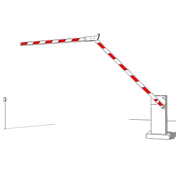 现代车行道闸SU模型，车行道闸SKP模型下载