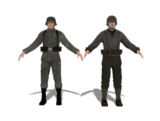 现代士兵草图大师模型，3D真人su模型下载