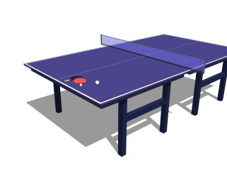 现代乒乓球台草图大师模型，乒乓球台sketchup模型下载