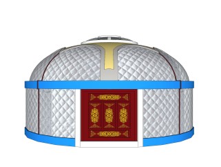 现代蒙古包su模型，帐篷skp模型下载