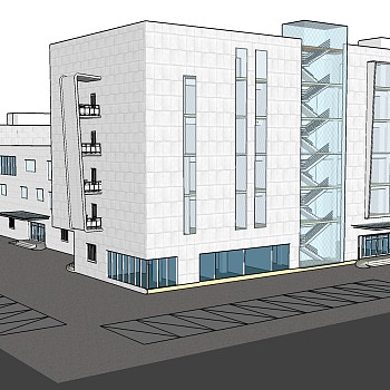 现代医院su模型，医院草图大师模型下载