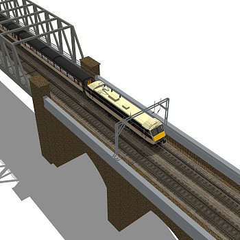 铁路桥草图大师模型设计下载，sketchup铁路桥su模型分享