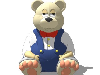 现代白熊玩具草图大师模型，玩具su模型下载