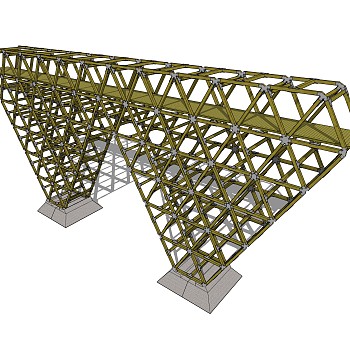 现代桥梁草图大师模型下载，sketchup桥梁su模型分享