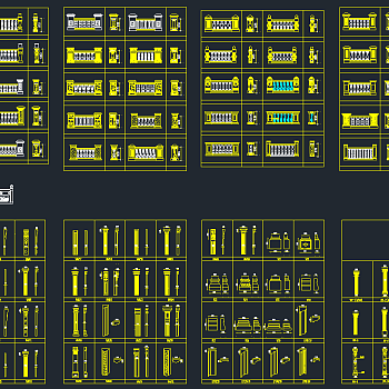 全新欧式柱子CAD图库，柱子CAD图纸下载
