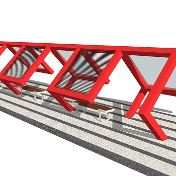 现代造型廊架草图大师模型，造型廊架sketchup模型下载