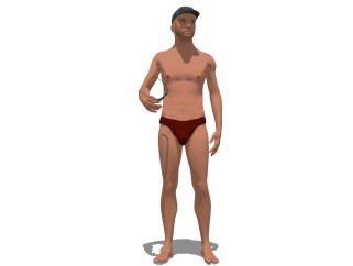3D泳装人物草图大师模型，人物sketchup模型下载