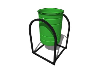 现代简约环保垃圾桶草图大师模型，垃圾桶SU模型下载