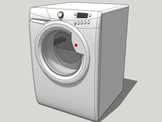  滚筒洗衣机SU模型，洗衣机sketchup模型下载