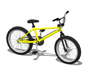 现代简约自行车su模型，自行车sketchup模型下载。
