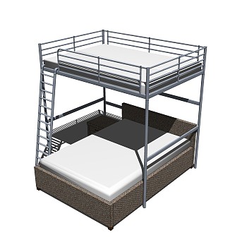 高低床铺草图大师模型，儿童床SU模型下载