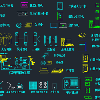 智能弱电安防监控CAD图块，弱电安防监控CAD施工图纸下载