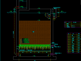 地埋式曝气生物滤池工艺施工设计图，地埋式曝气生物滤池工艺CAD施工图纸下载