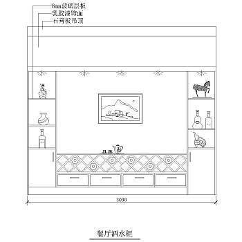 38款常用板式酒柜CAD图库dwg文件下载