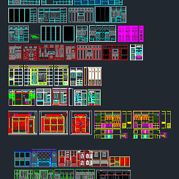 常见CAD柜类设计工程图纸合集，柜类cad施工图纸下载