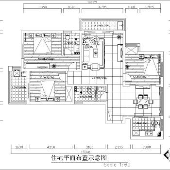 现代简欧混搭风格施工图附效果图cad图纸下载