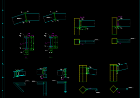 某地钢结构焊接及螺栓连接节点CAD设计图纸，楼梯CAD图纸下载