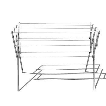 现代晾衣架草图大师模型，晾衣架SU模型下载