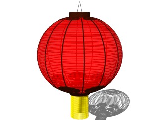 中式灯笼草图大师模型，灯笼SKB文件下载