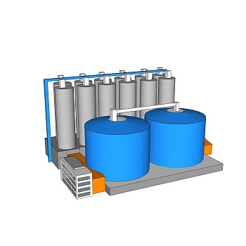 现代工业储蓄罐草图大师模型，工业设施su模型下载