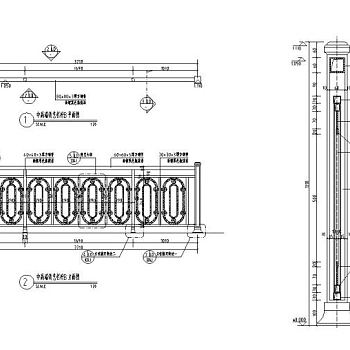 中高端栏杆建筑施工图
