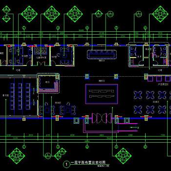 售楼部CAD施工图，CAD建筑平面图