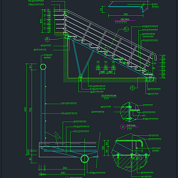 15款楼梯与栏杆详细施工图，节点大样CAD施工图纸下载
