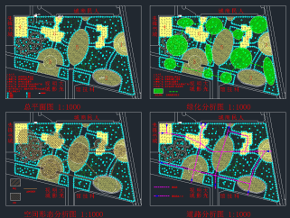 广场景观规划图CAD图纸，景观规划CAD施工图纸下载