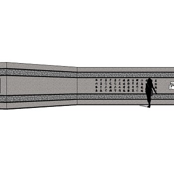 现代景观墙草图大师模型，文化景墙sketchup模型下载