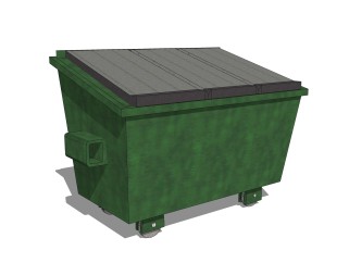 现代垃圾箱su模型，垃圾箱草图大师模型免费下载