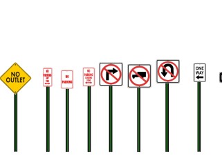 道路交通指示牌su模型组下载、道路交通指示牌草图大师模型组下载
