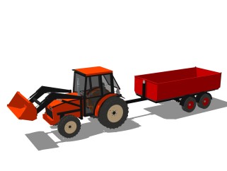 现代农业机械设备草图大师模型，农用机械skp模型下载
