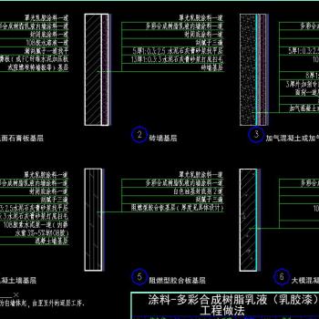 原创全新CAD涂料素材设计图纸，涂料做法施工图集下载