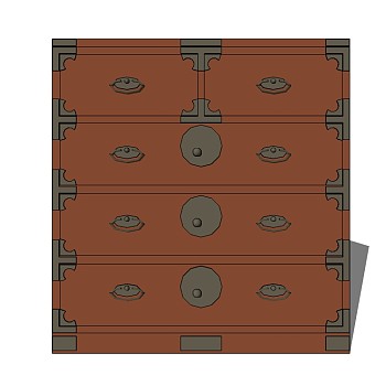 日式储物柜SU模型下载，储物柜草图大师模型sketchup模型