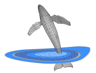 现代鲸鱼雕塑su模型,摆件草图大师模型下载