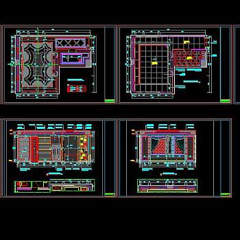 现代包厢CAD施工图，包厢CAD建筑图纸免费下载