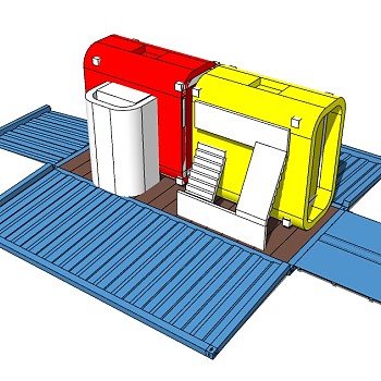现代集装箱SU模型下载，集装箱草图大师模型
