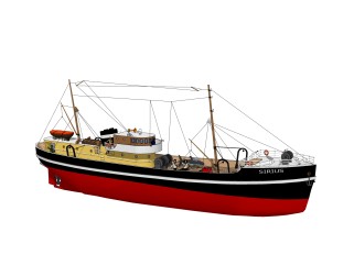现代渔船草图大师模型，货船skp模型下载